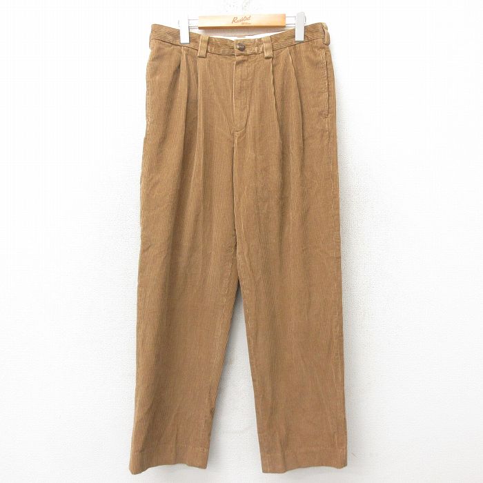 W33★古着 エルエルビーン LLBEAN コーデュロイ パンツ メンズ 00年代 00s 太畝 コットン 茶 ブラウン 25feb25 中古 ボトムス ロング