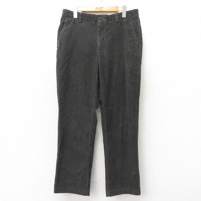 W34★古着 エルエルビーン LLBEAN コーデュロイ パンツ メンズ 00年代 00s 黒系 ブラック 25feb25 中古 ボトムス ロング