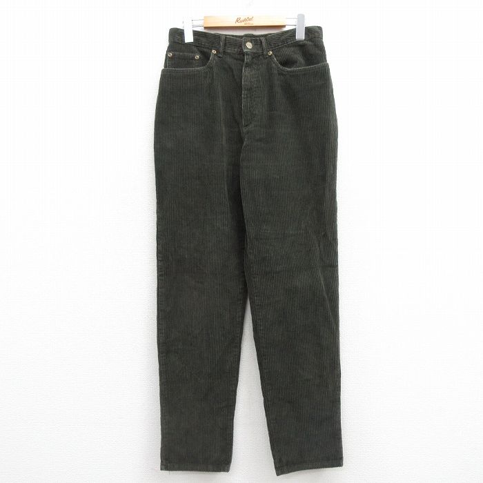 W30★古着 エルエルビーン LLBEAN コーデュロイ パンツ メンズ 90年代 90s 太畝 濃緑 グリーン 25feb27 中古 ボトムス ロング