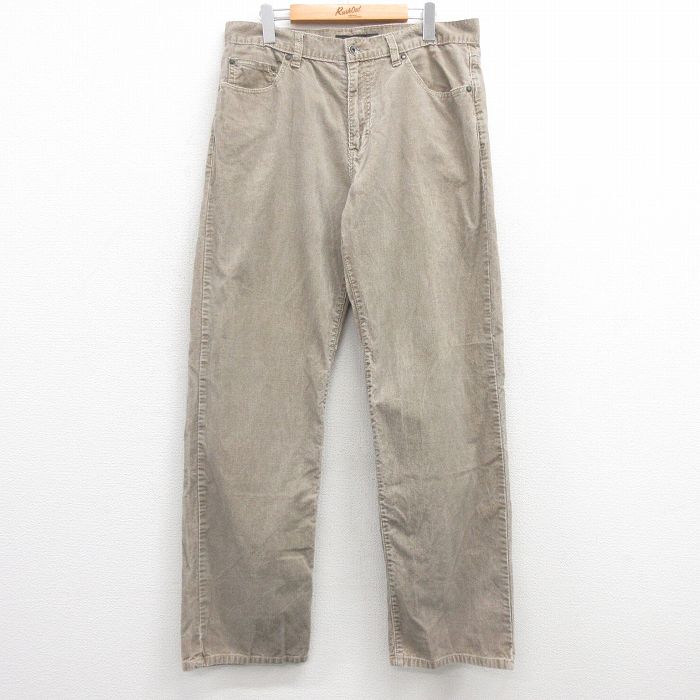 W34★古着 カルバンクライン Calvin Klein コーデュロイ パンツ メンズ コットン ベージュ系 カーキ 25feb27 中古 ボトムス ロング