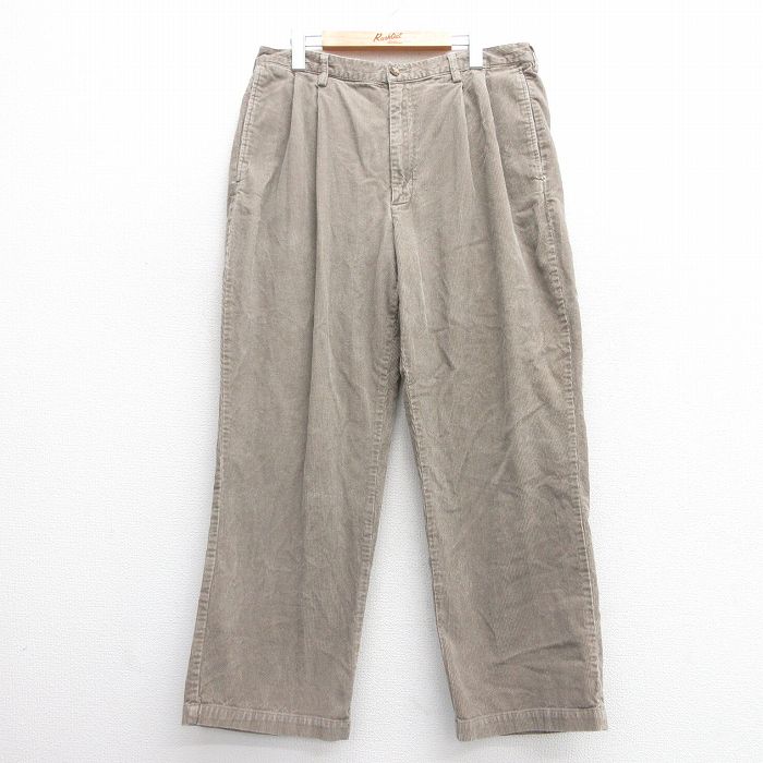 【20%OFF】W36★古着 コーデュロイ パンツ メンズ コットン ベージュ カーキ 25mar04 中古 ボトムス ロング