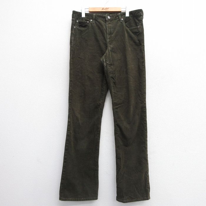 W35★古着 ギャップ GAP コーデュロイ パンツ メンズ フレア 濃緑 グリーン 25mar04 中古 ボトムス ロング