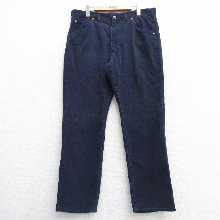 W37★古着 リー Lee コーデュロイ パンツ メンズ 80年代 80s タロン 紺 ネイビー 【spe】 25mar04 中古 ボトムス ロング