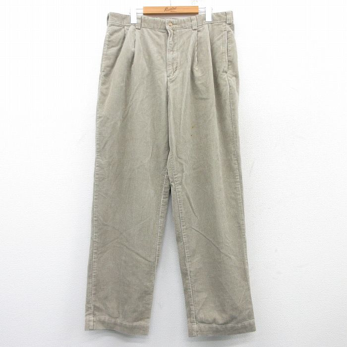 W38★古着 ティンバーランド コーデュロイ パンツ メンズ 太畝 コットン ベージュ カーキ 25mar08 中古 ボトムス ロング