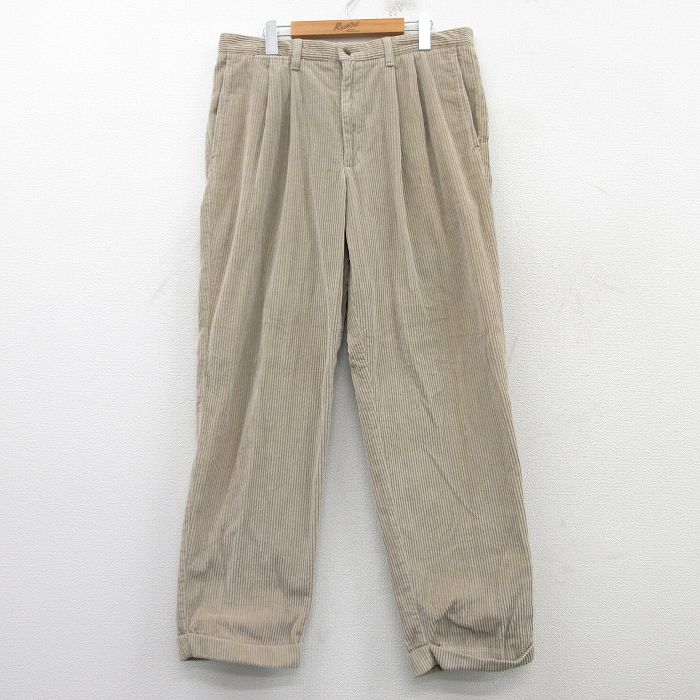 W37★古着 ドッカーズ コーデュロイ パンツ メンズ 00年代 00s 太畝 ベージュ カーキ 25mar08 中古 ボトムス ロング