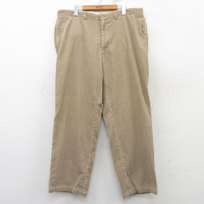 W41★古着 ラルフローレン Ralph Lauren ブランド コーデュロイ パンツ メンズ 太畝 大きいサイズ ベージュ カーキ 25mar08 中古 ボトムス ロング