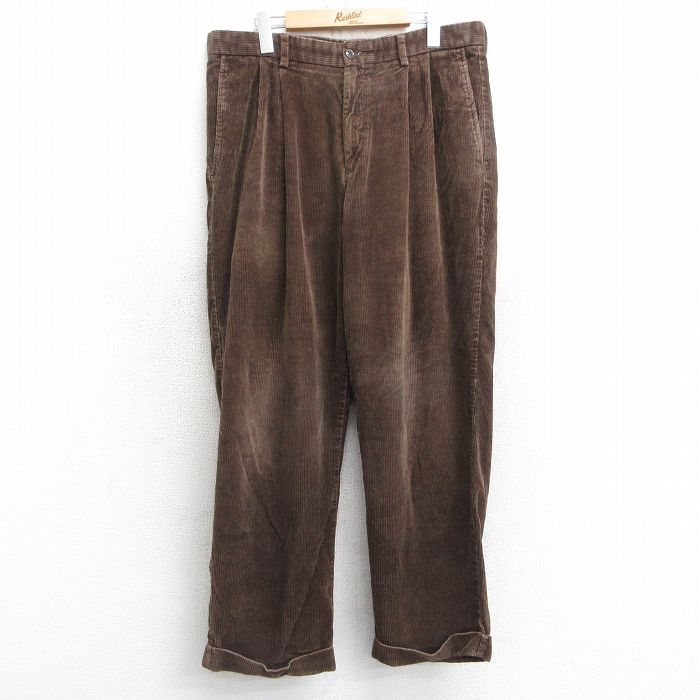 W36★古着 ドッカーズ コーデュロイ パンツ メンズ 太畝 茶 ブラウン 25mar25 中古 ボトムス ロング
