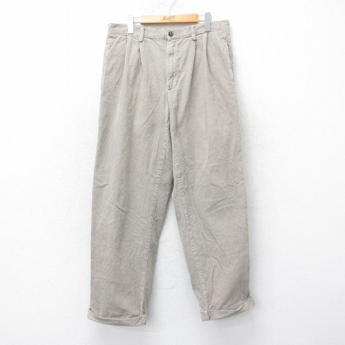 【50%OFF】W34★古着 オールドネイビー OLD NAVY コーデュロイ パンツ メンズ 00年代 00s 太畝 コットン ベージュ系 カーキ 25mar25 中古 ボトムス ロング