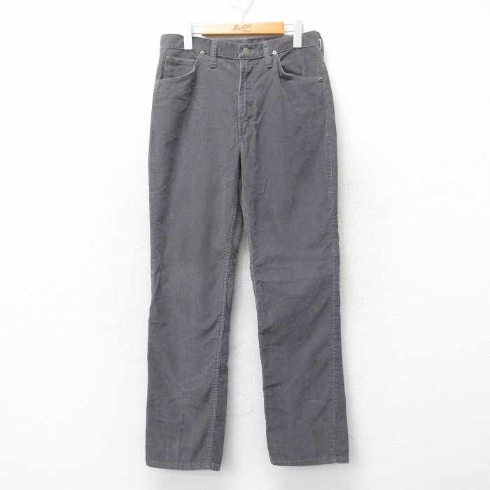 W32★古着 ラングラー Wrangler コーデュロイ パンツ メンズ 80年代 80s グレー 25mar25 中古 ボトムス ロング