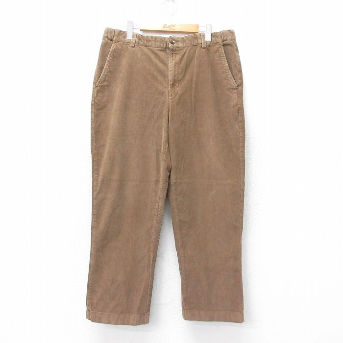 W37★古着 エルエルビーン LLBEAN コーデュロイ パンツ メンズ 00年代 00s 太畝 茶 ブラウン 25mar25 中古 ボトムス ロング