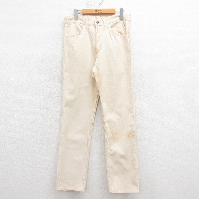 W32★古着 リーバイス Levis 519 コーデュロイ パンツ メンズ 80年代 80s USA製 生成り 25aug29 中古 ボトムス ロング