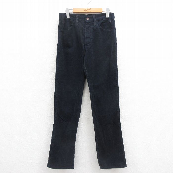 W31★古着 リーバイス Levis 519 コーデュロイ パンツ メンズ 80年代 80s USA製 タロン 紺 ネイビー 25aug29 中古 ボトムス ロング