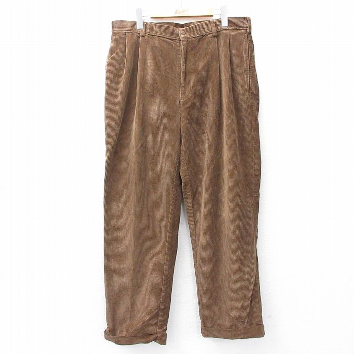 W35★古着 JOS A BANK コーデュロイ パンツ メンズ 太畝 コットン 茶 ブラウン 25sep18 中古 ボトムス ロング