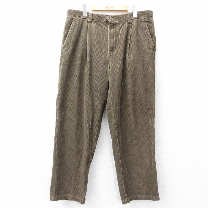W38★古着 セントジョンズベイ コーデュロイ パンツ メンズ 太畝 コットン 茶 ブラウン 25sep18 中古 ボトムス ロング