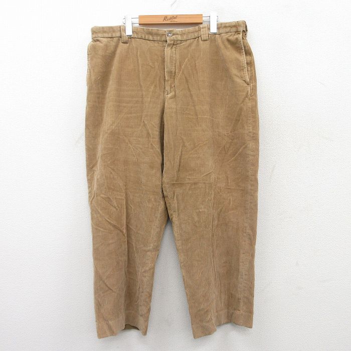 W38★古着 エルエルビーン LLBEAN コーデュロイ パンツ メンズ 00年代 00s 太畝 コットン ベージュ系 カーキ 25sep18 中古 ボトムス ロング