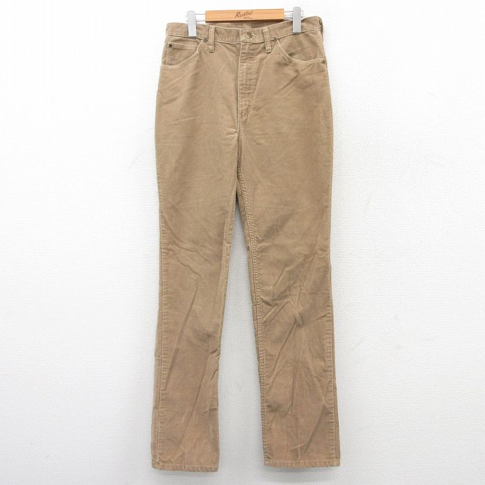 W32★古着 ラングラー Wrangler コーデュロイ パンツ メンズ 90年代 90s USA製 茶系 ブラウン 25sep18 中古 ボトムス ロング