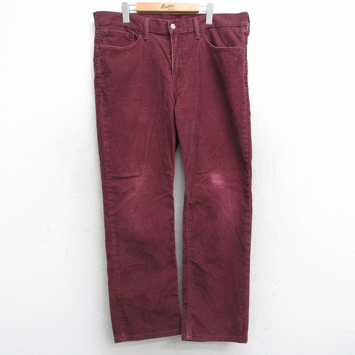 W39★古着 リーバイス Levis 514 コーデュロイ パンツ メンズ エンジ 25sep26 中古 ボトムス ロング