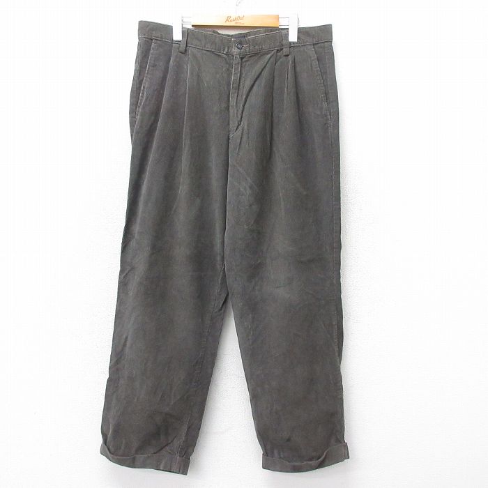W36★古着 ドッカーズ コーデュロイ パンツ メンズ コットン こげ茶 ブラウン 25oct03 中古 ボトムス ロング