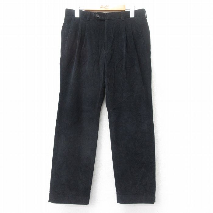 W32★古着 ラルフローレン Ralph Lauren ブランド コーデュロイ パンツ メンズ 黒 ブラック 25oct03 中古 ボトムス ロング