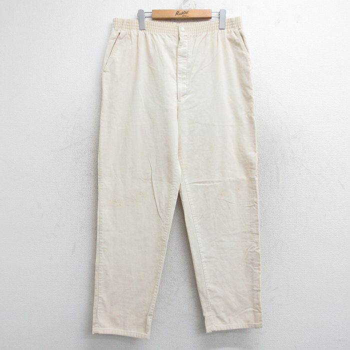 W37★古着 コーデュロイ パンツ メンズ 80年代 80s USA製 タロン 白 ホワイト 25oct04 中古 ボトムス ロング