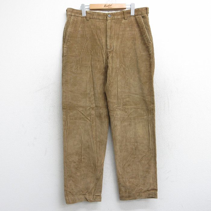 W35★古着 ブルックスブラザーズ BROOKS BROTHERS ブランド コーデュロイ パンツ メンズ 00年代 00s 太畝 茶系 ブラウン 25oct04 中古 ボトムス ロング