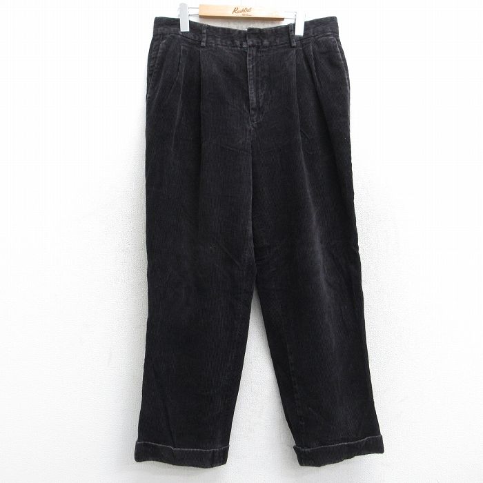 W35★古着 バナナリパブリック BANANA REPUBLIC ブランド コーデュロイ パンツ メンズ 00年代 00s 太畝 コットン 濃茶 ブラウン 25oct04 中古 ボトムス ロング