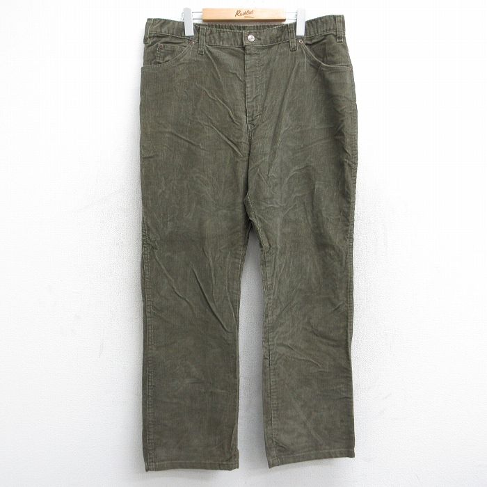 W38★古着 ディッキーズ Dickies コーデュロイ パンツ メンズ 80年代 80s タロン 濃緑 グリーン 【spe】 25oct04 中古 ボトムス ロング