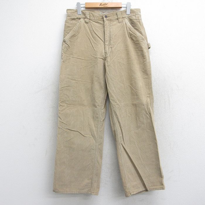 W32★古着 オールドネイビー OLD NAVY ペインター コーデュロイ パンツ メンズ コットン ベージュ カーキ 25oct04 中古 ボトムス ロング