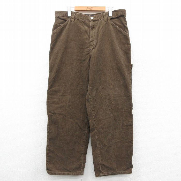 W36★古着 FADED GLORY ペインター コーデュロイ パンツ メンズ コットン 茶 ブラウン 25oct11 中古 ボトムス ロング