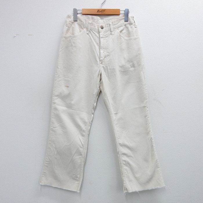 W29★古着 リーバイス Levis 646 コーデュロイ パンツ メンズ 80年代 80s フレア ブーツカット タロン 白 ホワイト 【spe】 25oct16 中古 ボトムス ロング