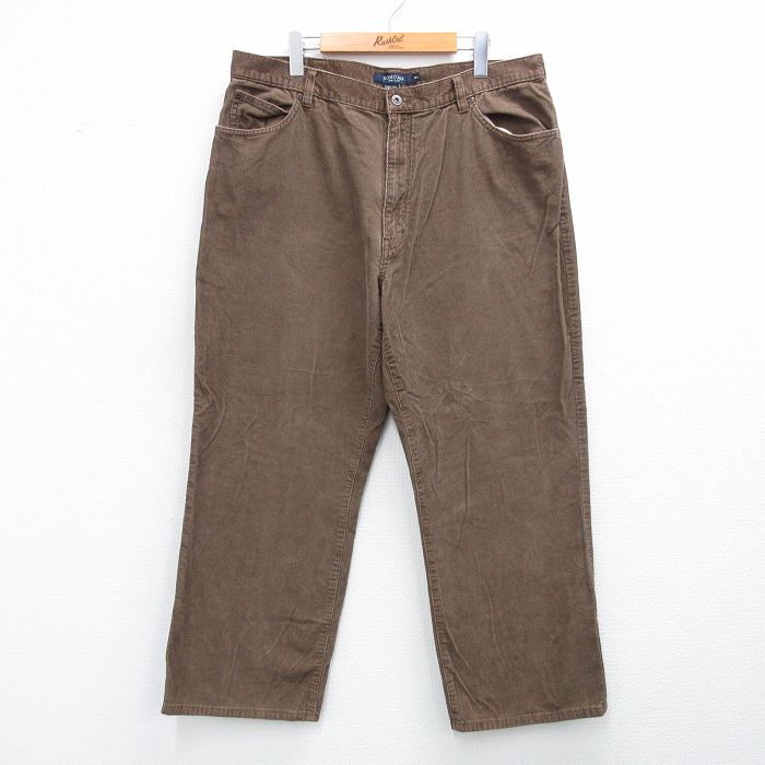W32★古着 コーデュロイ パンツ メンズ コットン 茶系 ブラウン 25oct16 中古 ボトムス ロング