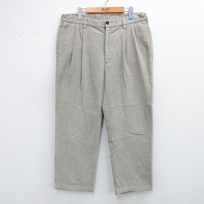 W36★古着 HAGGAR コーデュロイ パンツ メンズ 薄グレー 25oct16 中古 ボトムス ロング