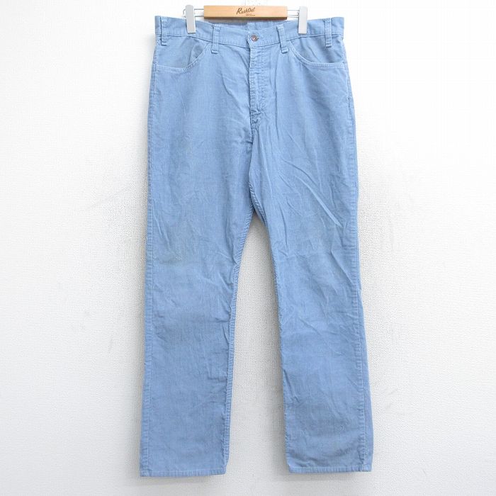W36★古着 リーバイス Levis コーデュロイ パンツ メンズ 80年代 80s タロン 薄紺 ネイビー 【spe】 25oct25 中古 ボトムス ロング