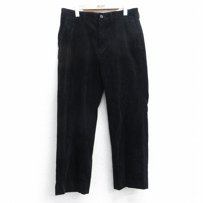 W35★古着 ラルフローレン Ralph Lauren ブランド コーデュロイ パンツ メンズ 90年代 90s 太畝 黒 ブラック 【spe】 25oct31 中古 ボトムス ロング