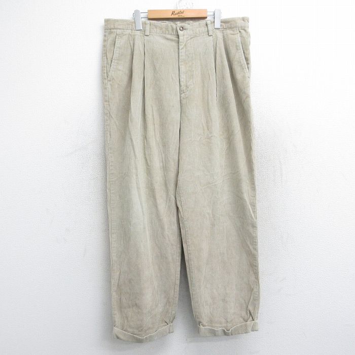 W36★古着 ギャップ GAP コーデュロイ パンツ メンズ 00年代 00s 太畝 ベージュ カーキ 25oct31 中古 ボトムス ロング