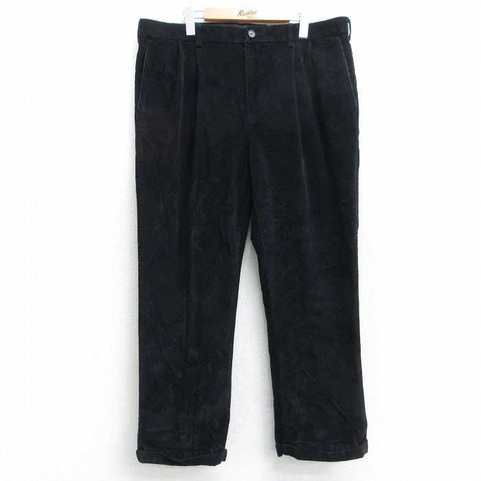 W39★古着 コーデュロイ パンツ メンズ 00年代 00s 黒 ブラック 25oct31 中古 ボトムス ロング