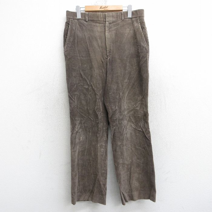 W34★古着 エルエルビーン コーデュロイ パンツ メンズ 80年代 80s USA製 タロン 茶 25nov20