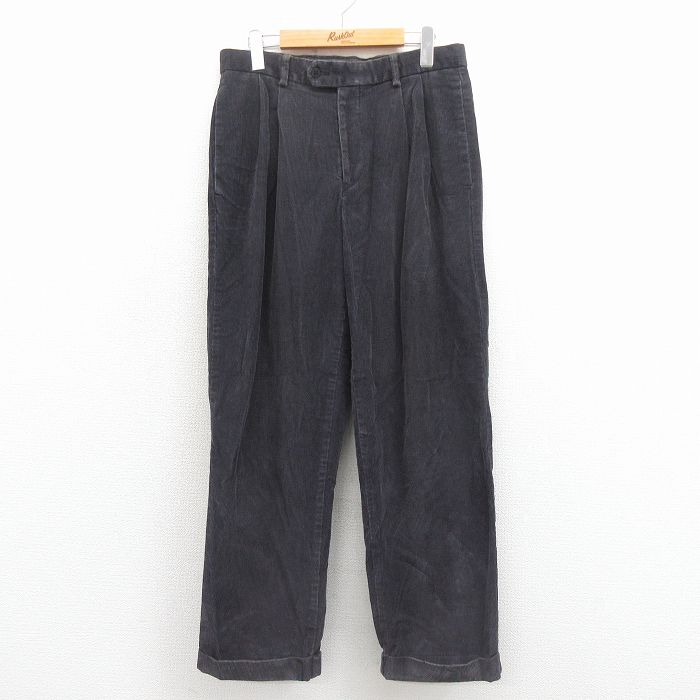 W32★古着 ドッカーズ コーデュロイ パンツ メンズ 黒 25nov22