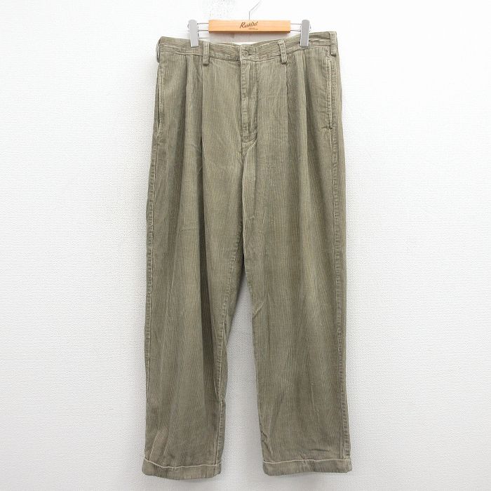 【20%OFF】W35★古着 バンヒューセン コーデュロイ パンツ メンズ コットン ベージュ 25nov22