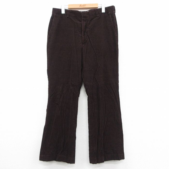 W33★古着 リーバイス Levis コーデュロイ パンツ メンズ 70年代 70s パナテラ タロン 濃茶【spe】 25dec20