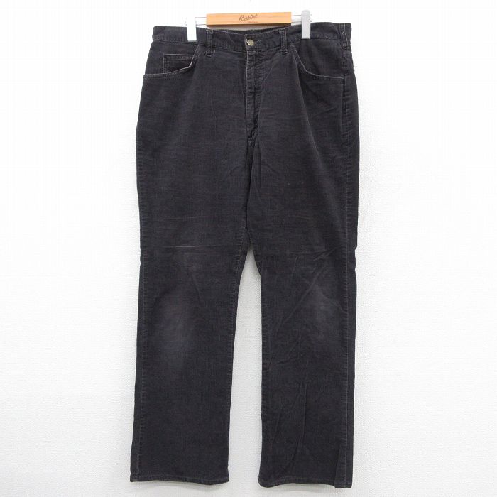 W37★古着 リー Lee コーデュロイ パンツ メンズ 90年代 90s USA製 黒 25dec20