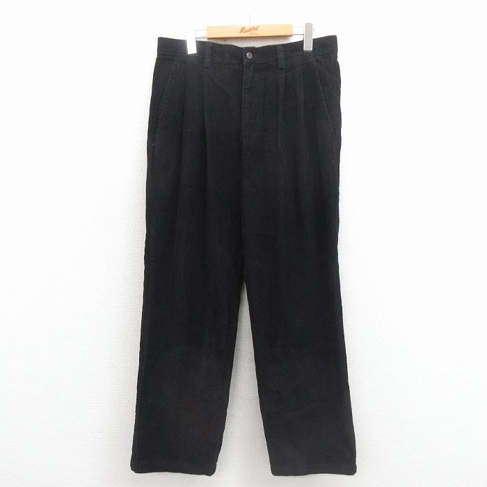 W33★古着 セントジョンズベイ コーデュロイ パンツ メンズ 太畝 コットン 黒【spe】 26feb21