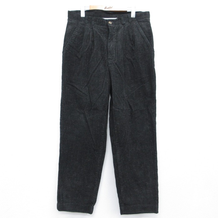pierre cardin 00s コーデュロイパンツ ツータック ブラック 実寸W35 | 古着