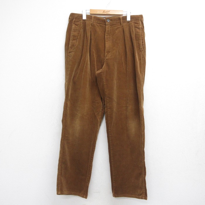 ラルフローレン 90s コーデュロイパンツ タック ブラウン 実寸W36 | 古着