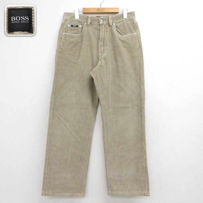 HUGO BOSS コーデュロイパンツ 太畝 ベージュ メンズ実寸W32 | 古着