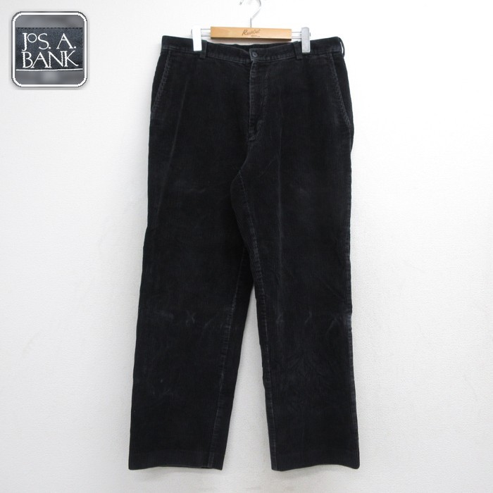 JOS A BANK コーデュロイ パンツ メンズ コットン ブラック 実寸W36 | 古着