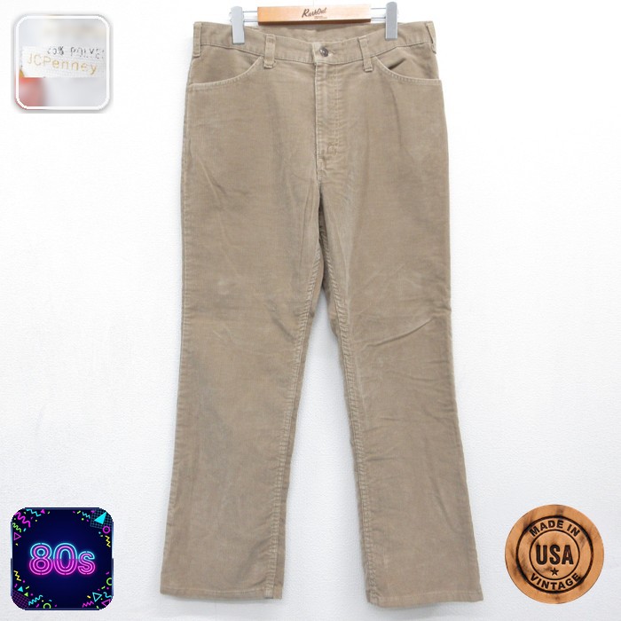 JCPenney 80s コーデュロイパンツ ブーツカット ブラウン 実寸W34 | 古着