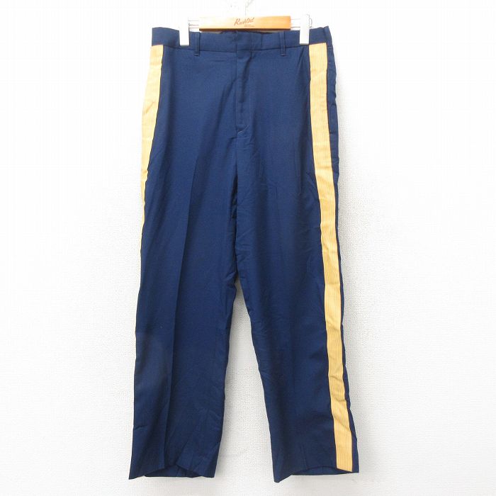 W31★古着 ミリタリー パンツ メンズ USA製 紺 ネイビー 25feb12 中古 ボトムス ロング