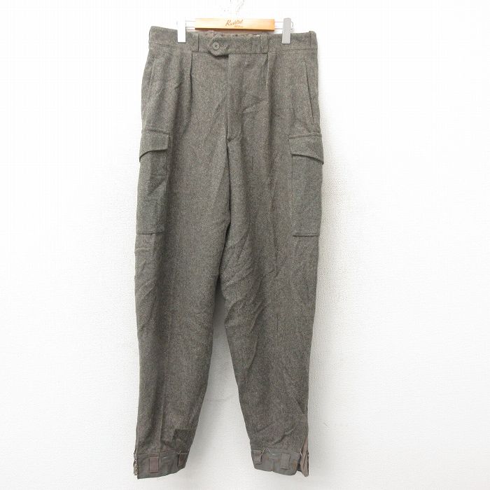 W34★古着 ビンテージ ミリタリー カーゴ パンツ メンズ 50年代 50s スウェーデン軍 ウール グレー 25feb12 中古 ボトムス ロング