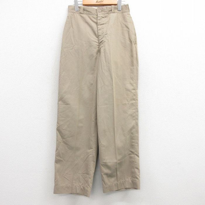 W29★古着 ビンテージ ミリタリー パンツ メンズ 60年代 60s ベージュ カーキ 【spe】 25feb20 中古 ボトムス ロング